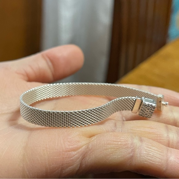 Pandora Reflexions Mesh Sparkling Clasp Bracelet Jewelry EUC - Picture 2 of 7